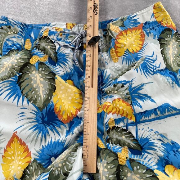 Nautica Swim Trunks Men 34 Leaf Hawaiian Island Tropical Print 5.5" Inseam - Picture 8 of 14